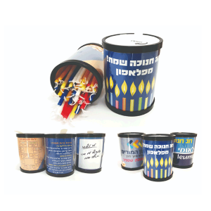 נרות חנוכה בקופסה ממותגת